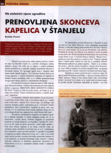 The renovated Skonce Chapel in Štanjel : on the centenary of its construction - B. Premrl